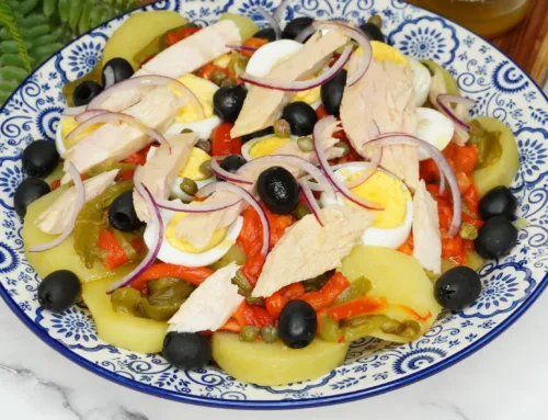 Ensalada de patatas y pimientos asados